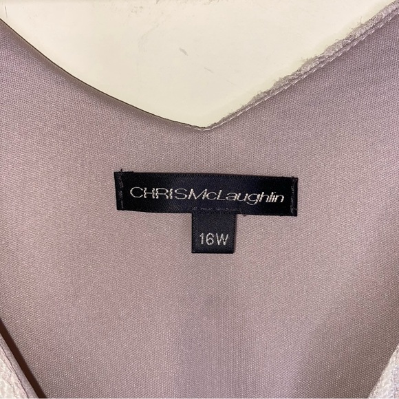 Chris McLaughlin 16W Elegant Sleeveless Lace Dress in Beige - Picture 3 of 10